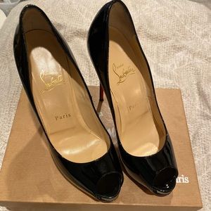 Christian Louboutin black peep toe shoes